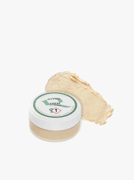 Hellgelbe transparente Schuhcreme