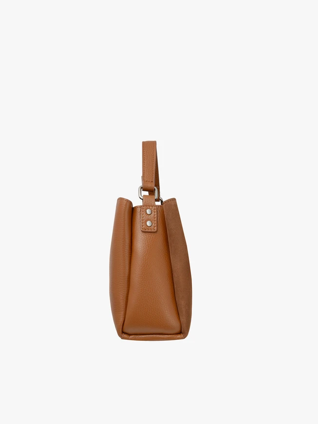 Handtasche in kombinierten Materialien