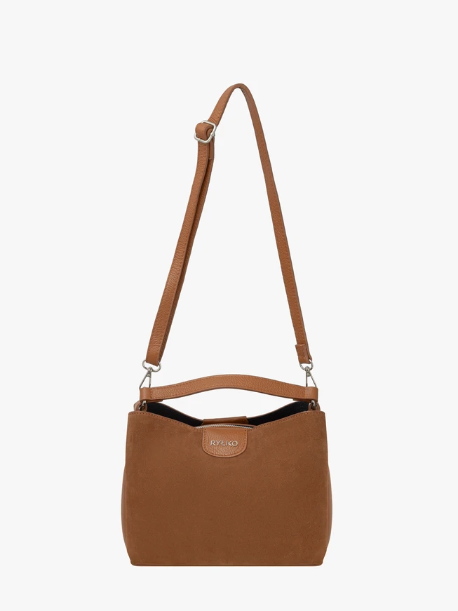 Handtasche in kombinierten Materialien