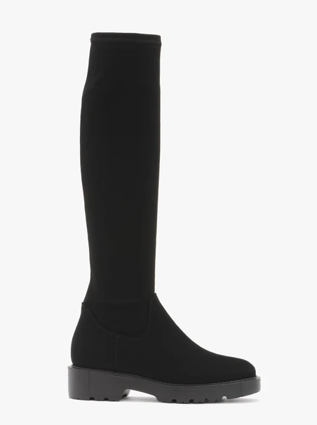 Schwarze Stiefel mit elastischem Schaft
