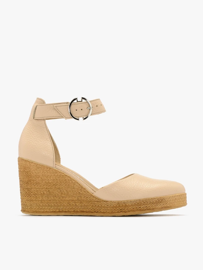 Beige-rosa Plateau-Pumps