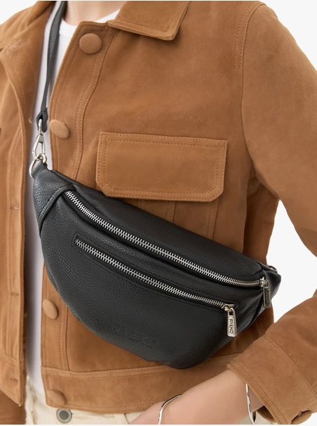 Schwarze Nierentasche - Crossbody