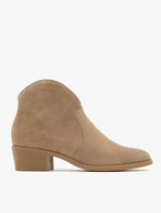 Beigefarbene Cowboystiefel aus Velours