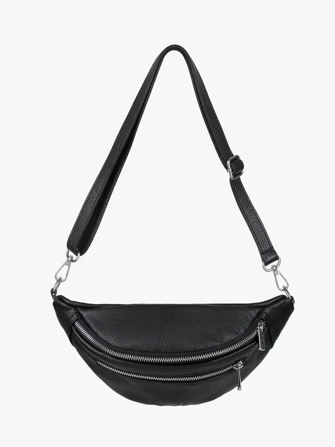 Schwarze Nierentasche - Crossbody