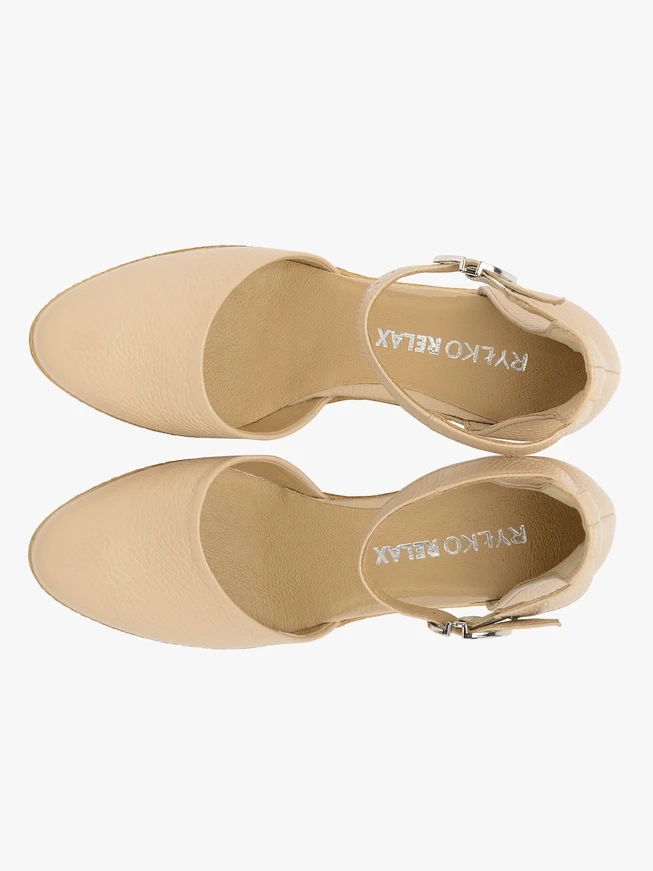 Beige-rosa Plateau-Pumps