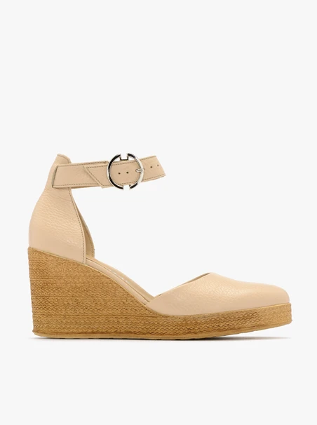 Beige-rosa Plateau-Pumps