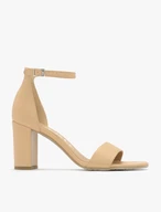 Beige block-heel sandals