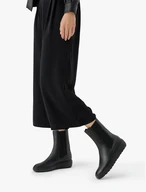 Black Chelsea boots with lightweight sole