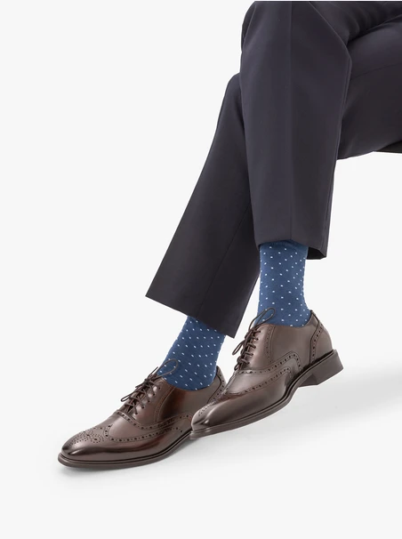 Navy men’s socks with white dots