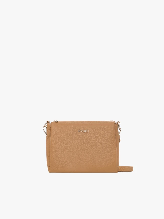 Beige handbag with adjustable strap