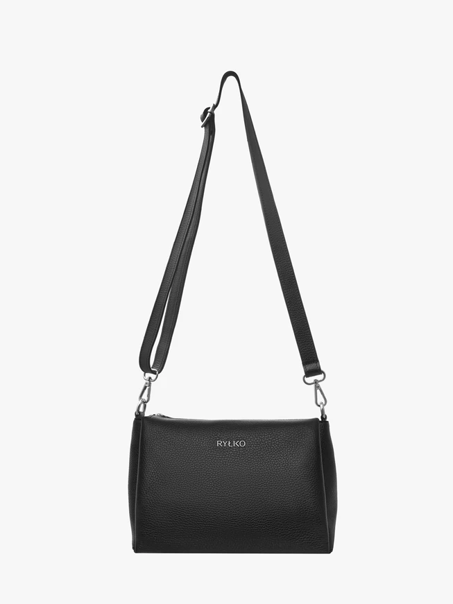 Schwarze Handtasche mit verstellbarem Riemen