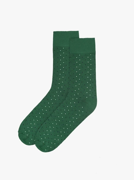 Green men’s socks with dots