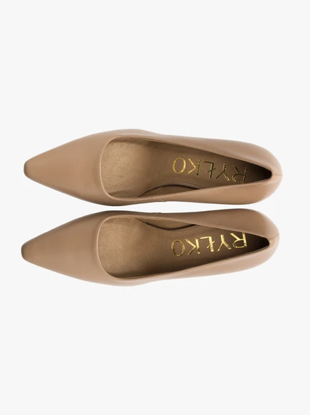 Beigefarbene Stiletto-Pumps