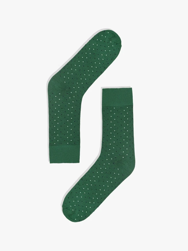 Grüne gepunktete Herrensocken