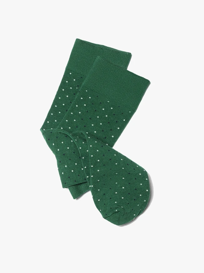 Grüne gepunktete Herrensocken
