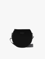 Schwarze Handtasche mit Logo auf dem Riemen