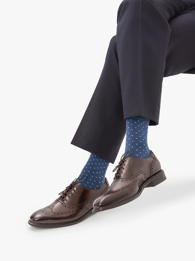 Navy men’s socks with white dots