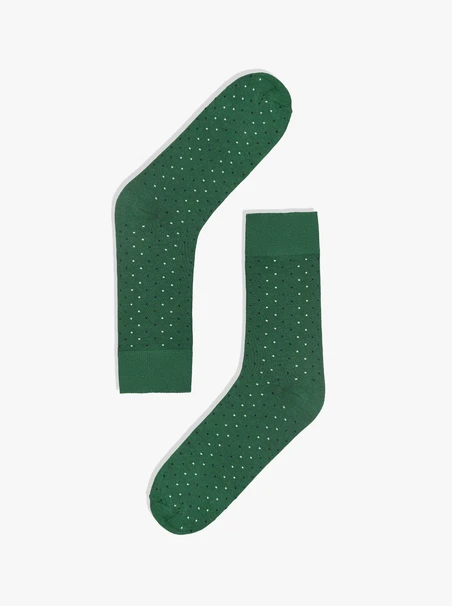 Green men’s socks with dots