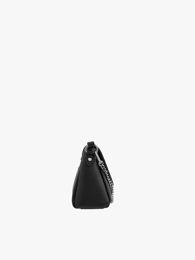 Kleine schwarze Handtasche mit Kette