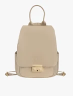 Dark beige backpack with gold details