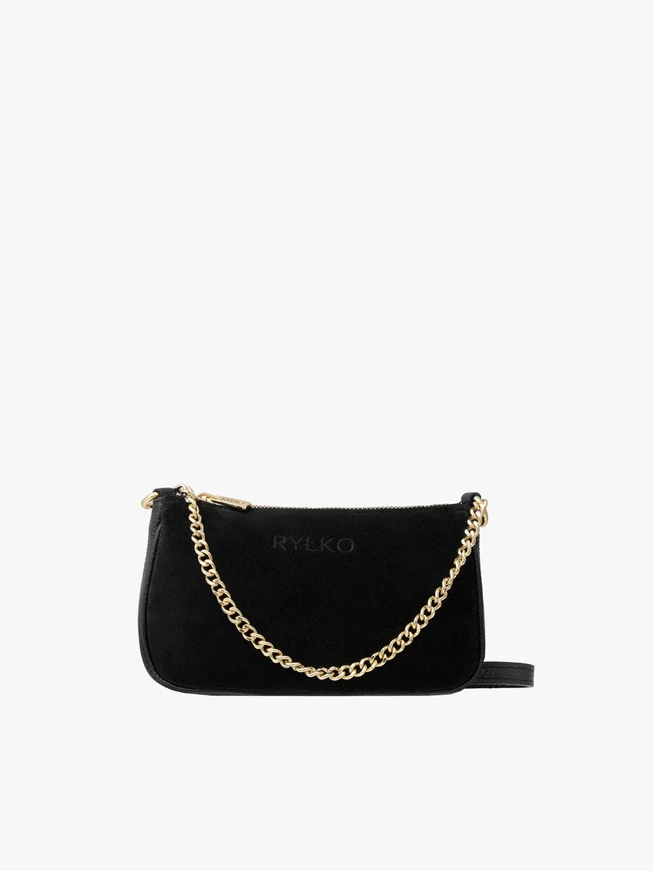 Schwarze Handtasche mit goldener Kette