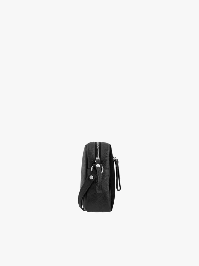 Black handbag with adjustable strap