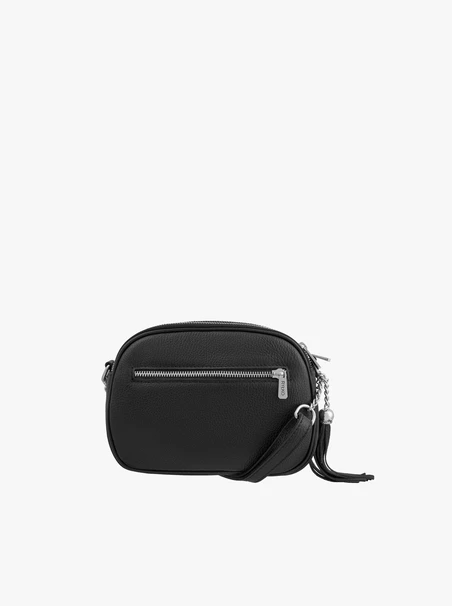 Schwarze Handtasche mit dekorativer Quaste