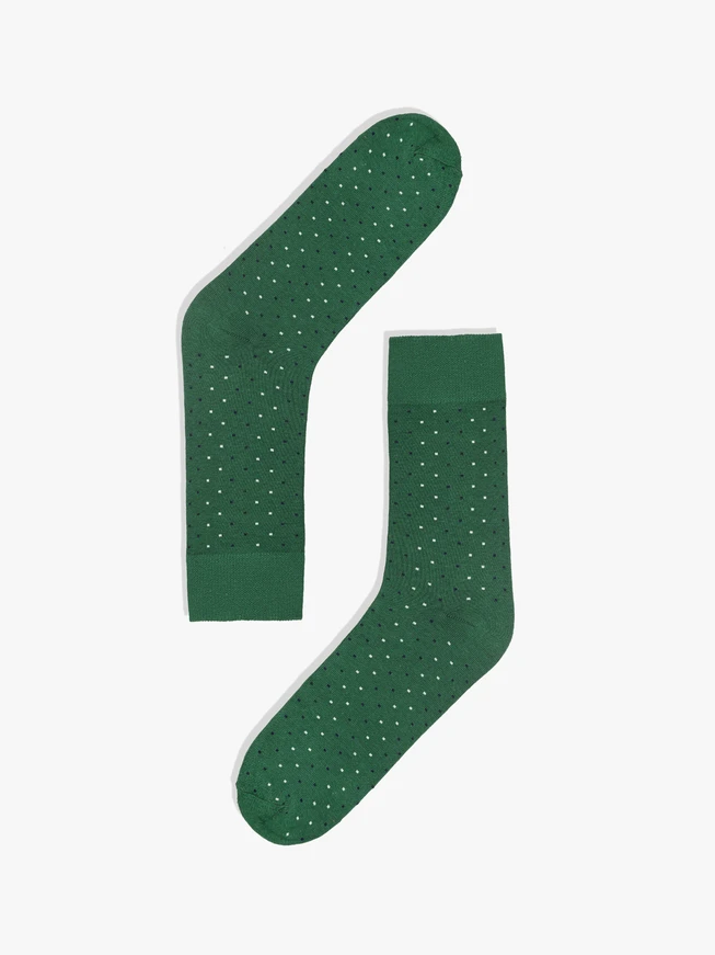 Green men’s socks with dots