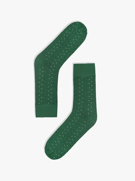 Grüne gepunktete Herrensocken