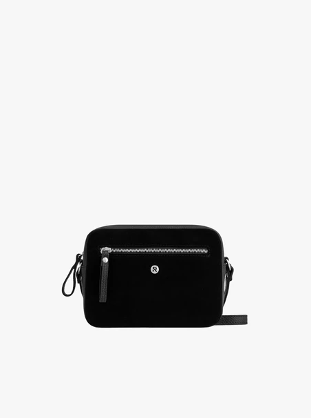 Schwarze Handtasche mit verstellbarem Riemen