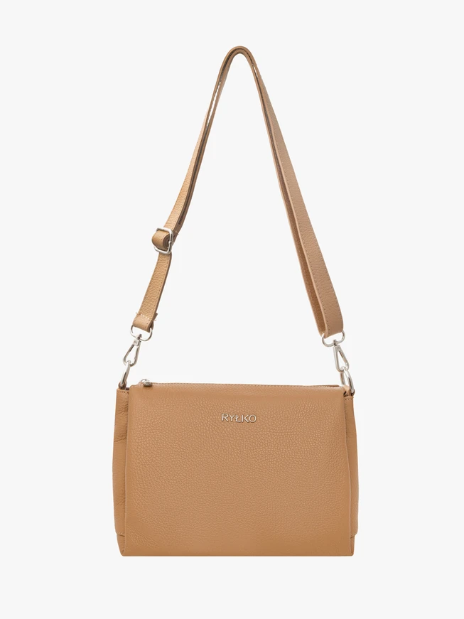 Beige handbag with adjustable strap