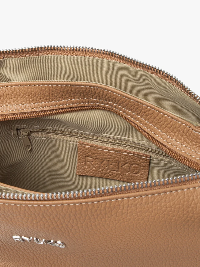 Beige handbag with adjustable strap