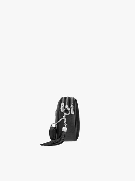 Schwarze Handtasche mit dekorativer Quaste