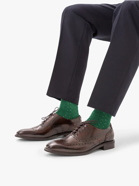 Green men’s socks with dots