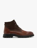 Kombinierte braune Lederstiefel