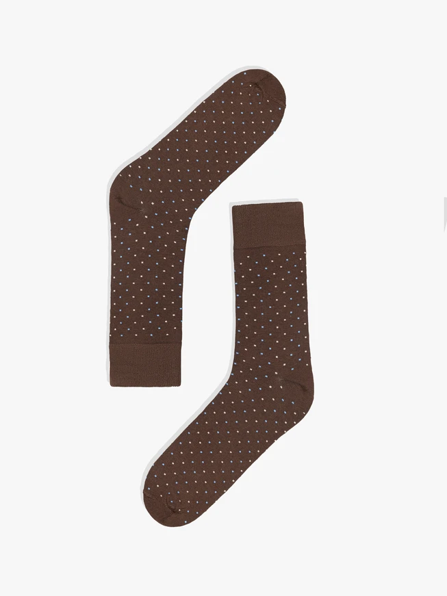 Brown men’s socks with dots