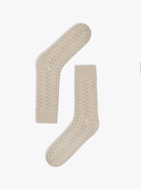 Beigefarbene Socken mit Tupfen für Männer