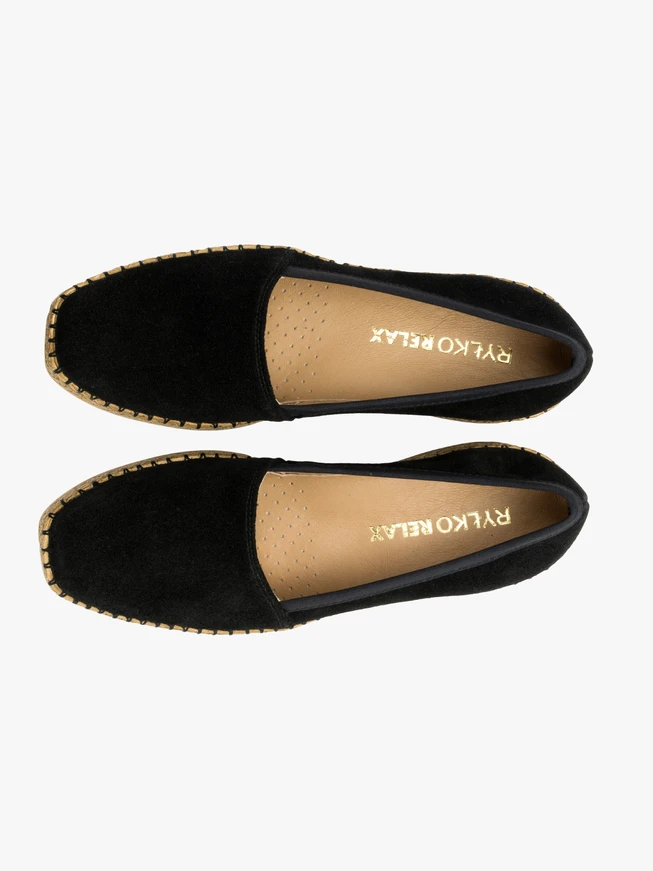 Schwarze Plateau-Espadrilles