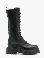 Schwarze Baggerstiefel mit leichter Sohle