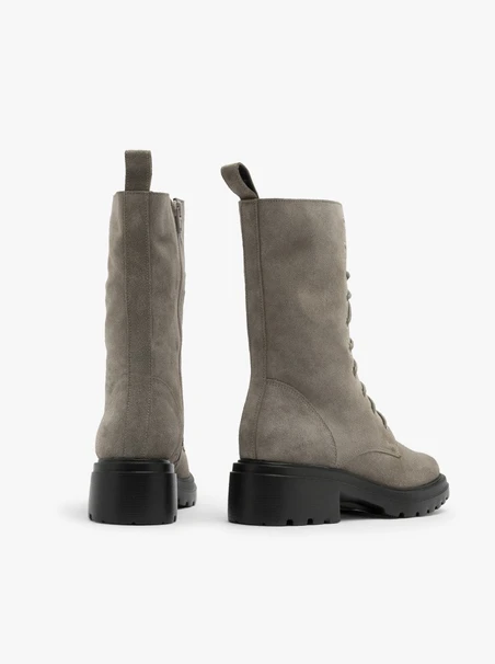 Gray suede boots