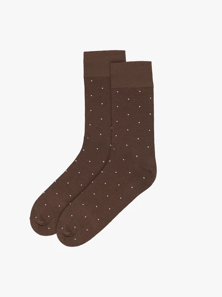 Brown men’s socks with dots