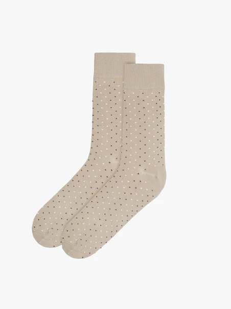 Beige men’s socks with dots