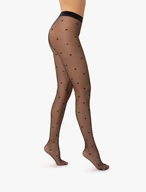 Black 20 DEN heart-pattern tights