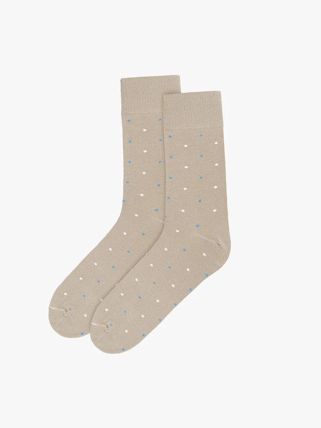Beigefarbene Socken mit Tupfen für Männer
