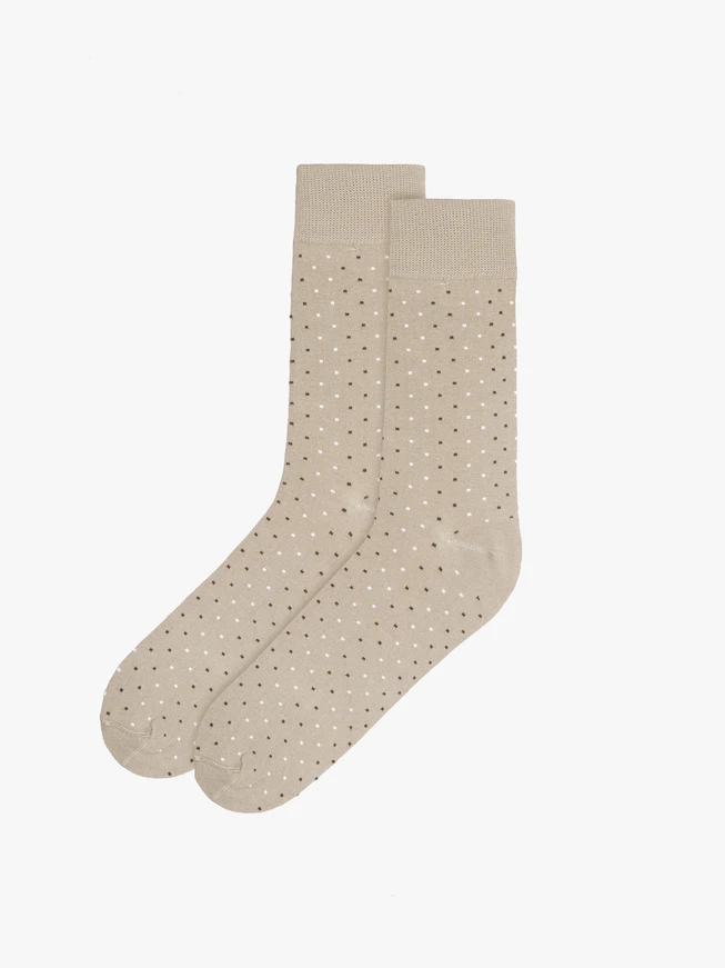 Beige men’s socks with dots