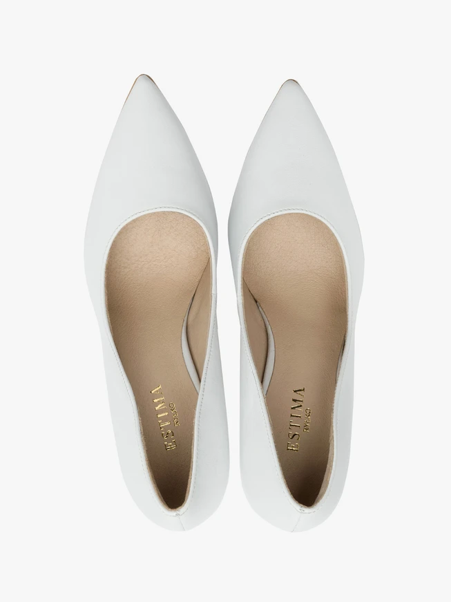 Weiße hochhackige Pumps