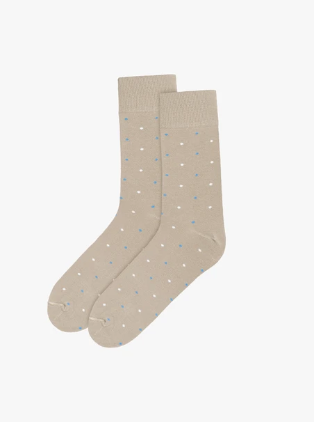 Beigefarbene Socken mit Tupfen für Männer