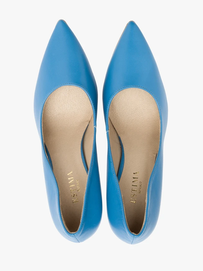Blaue hochhackige Pumps