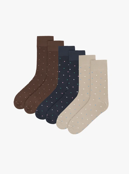 Beigefarbene Socken mit Tupfen für Männer