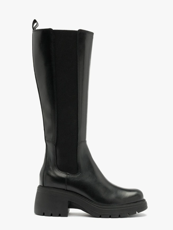 Schwarze Stiefel mit Gummizug